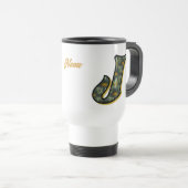 Personalisiertes Gänseblümchen-Monogramm Anfangsbu Reisebecher (VorderseiteRechts)