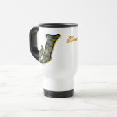 Personalisiertes Gänseblümchen-Monogramm Anfangsbu Reisebecher (Vorderseite Links)