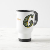 Personalisiertes Gänseblümchen-Monogramm Anfangsbu Reisebecher (VorderseiteRechts)