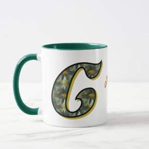 Personalisiertes Gänseblümchen-Monogramm Anfangsbu Tasse