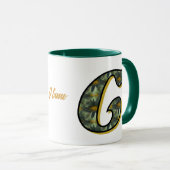 Personalisiertes Gänseblümchen-Monogramm Anfangsbu Tasse (VorderseiteRechts)