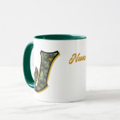 Personalisiertes Gänseblümchen-Monogramm Anfangsbu Tasse (Vorderseite Links)