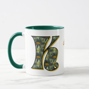 Personalisiertes Gänseblümchen-Monogramm Anfangsbu Tasse