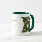 Personalisiertes Gänseblümchen-Monogramm Anfangsbu Tasse (VorderseiteRechts)