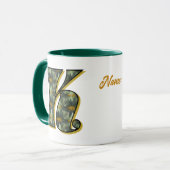 Personalisiertes Gänseblümchen-Monogramm Anfangsbu Tasse (Vorderseite Links)