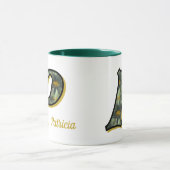 Personalisiertes Gänseblümchen-Monogramm Anfangsbu Tasse (Zentrum)