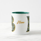 Personalisiertes Gänseblümchen-Monogramm Anfangsbu Tasse (Zentrum)