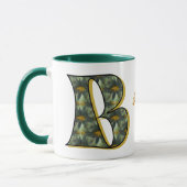 Personalisiertes Gänseblümchen-Monogramm Anfangsbu Tasse (Links)