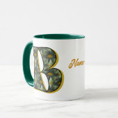 Personalisiertes Gänseblümchen-Monogramm Anfangsbu Tasse (Vorderseite Links)