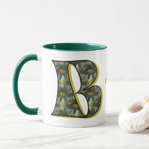 Personalisiertes Gänseblümchen-Monogramm Anfangsbu Tasse