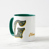Personalisiertes Gänseblümchen-Monogramm Initial G Tasse (Vorderseite Links)