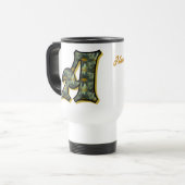Personalisiertes Gänseblümchen-Monogramm Initiale Reisebecher (Vorderseite Links)