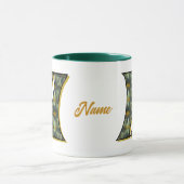 Personalisiertes Gänseblümchen-Monogramm Initiale  Tasse (Zentrum)