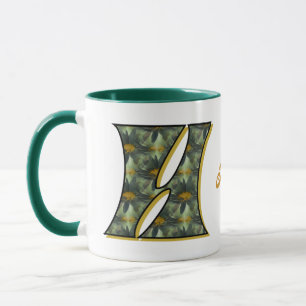 Personalisiertes Gänseblümchen-Monogramm Initiale  Tasse