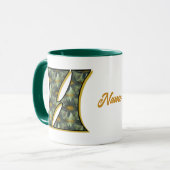 Personalisiertes Gänseblümchen-Monogramm Initiale  Tasse (Vorderseite Links)