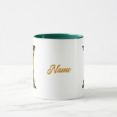 Personalisiertes Gänseblümchen-Monogramm Initiale  Tasse (Zentrum)
