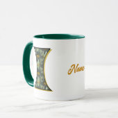 Personalisiertes Gänseblümchen-Monogramm Initiale  Tasse (Vorderseite Links)
