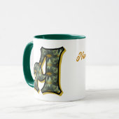 Personalisiertes Gänseblümchen-Monogramm Initiale  Tasse (Vorderseite Links)