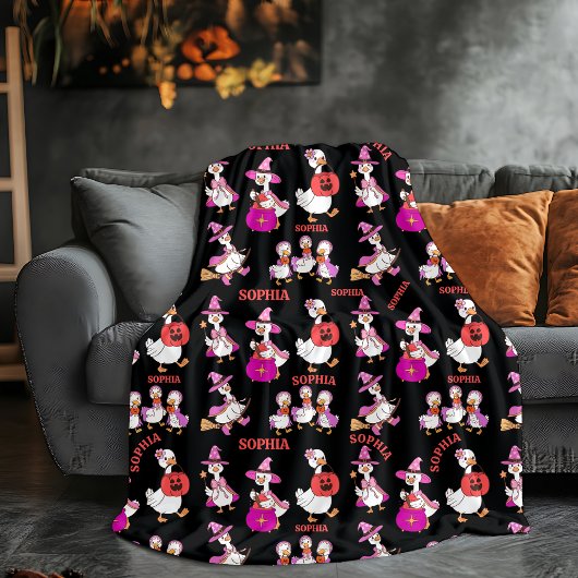 Personalisiertes GänseHalloween-Individuelle Name Fleecedecke