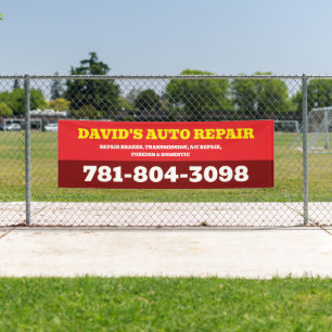 Personalisiertes Garagen- und Mechanikershop-Schil Banner