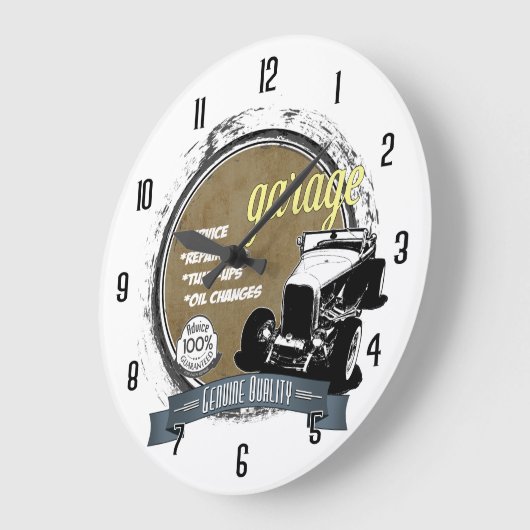 Personalisiertes Garagenzeichen Große Wanduhr (Winkel)