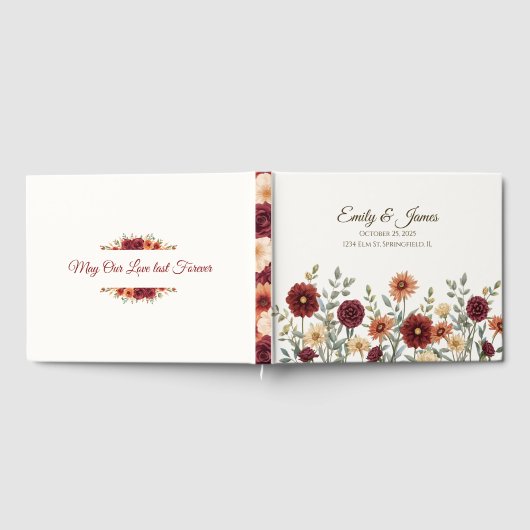 Personalisiertes Gästebuch der rustikalen Hochzeit (Voll)