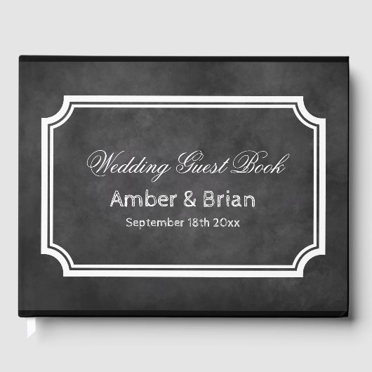 Personalisiertes Gästebuch in Schwarz (Vorderseite)