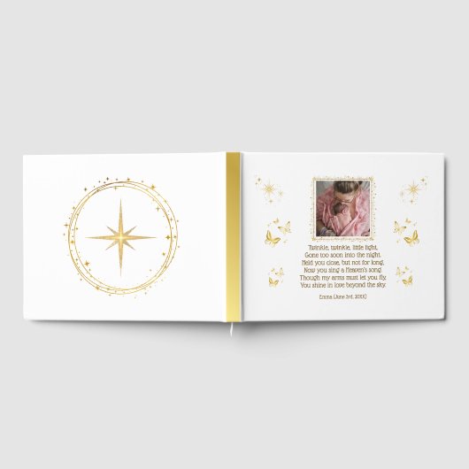 Personalisiertes Gästebuch zur Beerdigung von Baby (Voll)