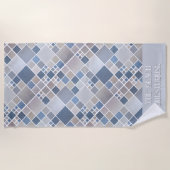 Personalisiertes Gästehaus mit geometrischem Muste Strandtuch (Vorderseite)
