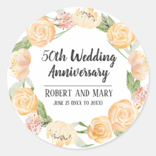 Personalisiertes Gastgeschenk-Siegel zum 50. Jubil Runder Aufkleber