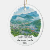 Personalisiertes Gatlinburg-Ornament, Tennessee Keramik Ornament (Links)