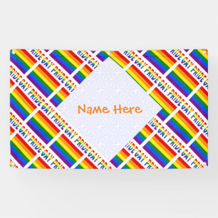 Personalisiertes Gay Pride LGBTQ-Fliesen-Party  Banner