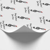 Personalisiertes Gclef-Höhen-Musiknote Weihnachten Geschenkpapier (Ecke)