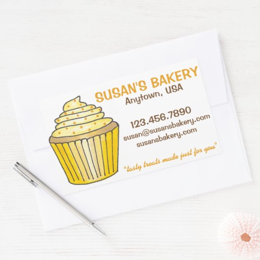 Personalisiertes Gebäck mit Aufklebern Rechteckiger Aufkleber (Umschlag)