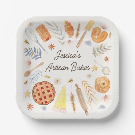 Personalisiertes Gebäck Pappteller (Vorderseite)