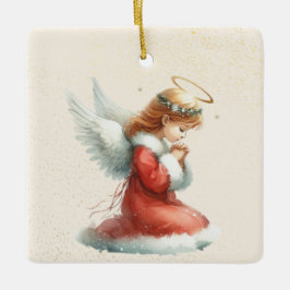 Personalisiertes Gebet Girl Engel Weihnachtsschmuc Keramikornament