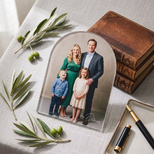 Personalisiertes gebogenes Acryl-Familienporträt-S Acryleinladungen