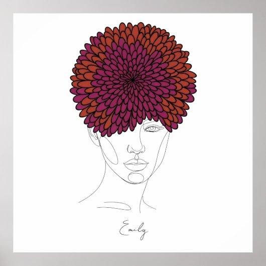 Personalisiertes Geburtsblumen-Porträt November Poster (Vorne)