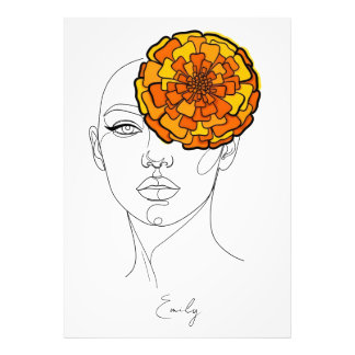 Personalisiertes Geburtsblumenporträt Oktober Fotodruck