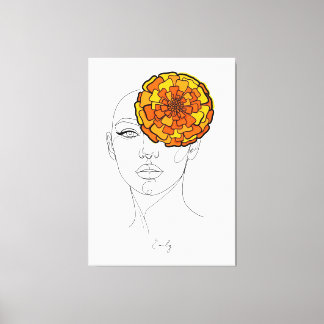 Personalisiertes Geburtsblumenporträt Oktober Leinwanddruck