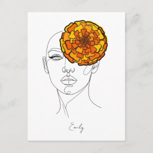 Personalisiertes Geburtsblumenporträt Oktober Postkarte