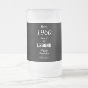 Personalisiertes Geburtsjahr Geburtstagsglas-Tasse Mattglas Bierglas