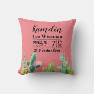 Personalisiertes Geburtskissen Bohemisch Kaktus Su Kissen