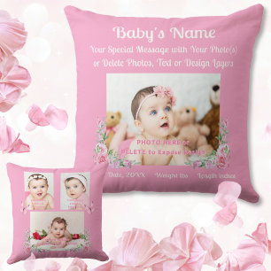 Personalisiertes Geburtskissen für Enkel, Baby Kissen