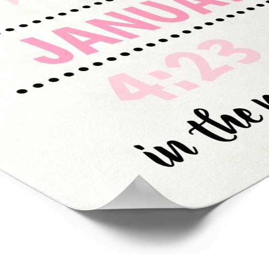 Personalisiertes Geburtsstat Poster Dinosaurier-Ki (Ecke)