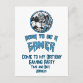 Personalisiertes Geburtstags-Gaming-Party Einladungspostkarte (Vorderseite)