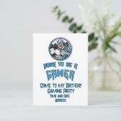 Personalisiertes Geburtstags-Gaming-Party Einladungspostkarte (Stehend Vorderseite)