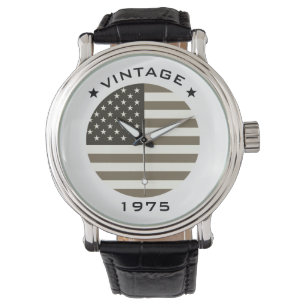 Personalisiertes Geburtstags-Jahr-Vintage Armbanduhr