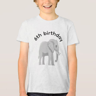 Personalisiertes Geburtstags-T-Shirt mit Elefant Tri-Blend Shirt