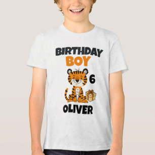 Personalisiertes Geburtstags-Tiger-T-Shirt für Jun Tri-Blend Shirt